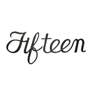 Small Script Modern House Number Fifteen