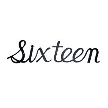 Small Script Modern House Number Sixteen