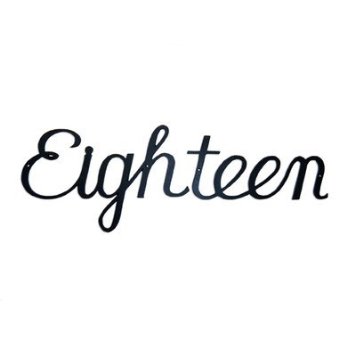 SHN-18sm Small Script Modern House Number Eighteen