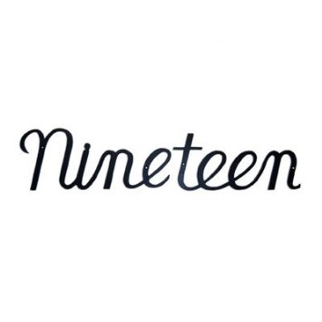 SHN-19sm Small Script Modern House Number Nineteen