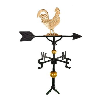 300 Series 32 In. Deluxe Gold Rooster Weathervane