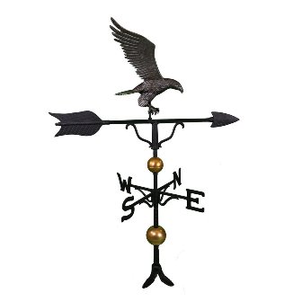 Deluxe Eagle Weathervane - Swedish Iron - 52 In. - Durable Finish