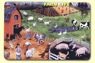 Picture of Painless Learning FAN-1 Farm Life Placemat - Pack of 4