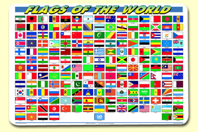 Picture of Painless Learning FLG-1 Flags Of The World Placemat - Pack of 4