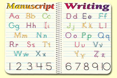 Picture of Painless Learning MAN-1 Manuscript Writing Placemat - Pack of 4