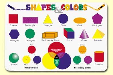 Picture of Painless Learning SHA-1 Shapes &amp; Colors Placemat - Pack of 4 - Pack of 4