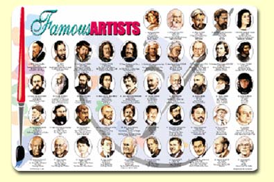 Picture of Painless Learning ART-1 Famous Artists Placemat - Pack of 4