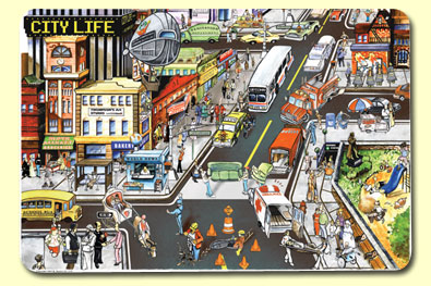 Picture of Painless Learning CTY-1 City Life Placemat - Pack of 4