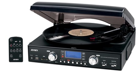 Picture of Jensen Audio JTA-460 3 Speed Turntable with MP3 Encoding System and Radio