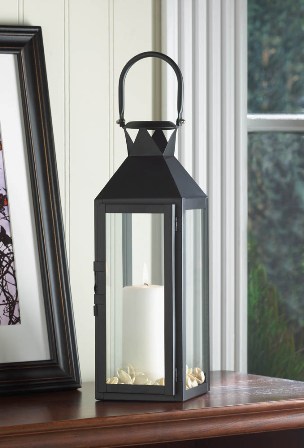 Picture of Zingz & Thingz 57071043 Black Manhatten Candle Lantern