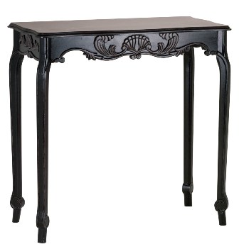 Zingz & Thingz 57070219 Black Scallop Detail Wood Hall Table