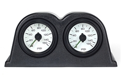 Picture of AirBagIt AIR-GAUGE-POD-02 2-Gauge Pod With 2-Dual Needle Air Pressure Gauges