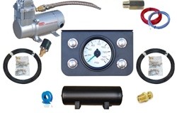 Picture of AirBagIt AIR-MANAGE-CT-05 Air Management Controllers Dc380 Check Valve 1 Gallon Air Tankstank 4-Pushbutton Gauges 70Psi On 120Psi Off Pressure Switch 50 Ft.0.25 In. Air Hosekit