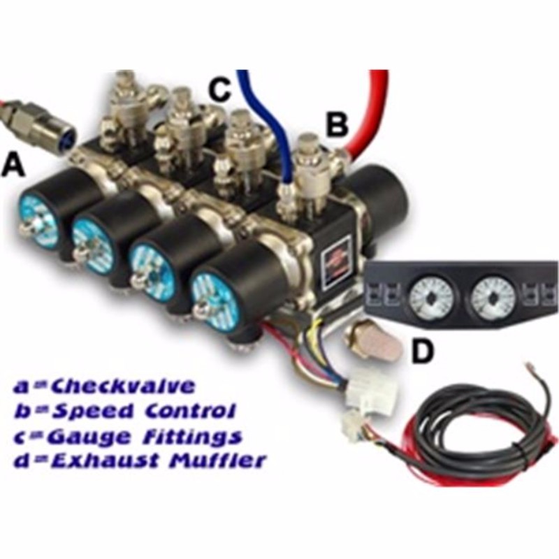Picture of AirBagIt AIRVALVE-ENGINE-8AAA 0.38 In. 3-Position 200Psi 8-Cylinder Air-Engine Manifold Valve Fittings