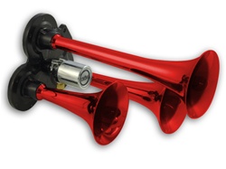 Picture of AirBagIt HORN-TRAIN-12R 12 In. TH1007 Red Triple Train Air Horn