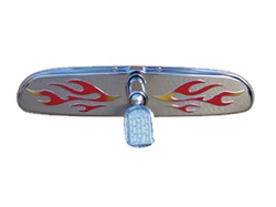Picture of AirBagIt MIR-AA-8608NF Red & Yellow Flame Stainless Chrome RearView Mirror