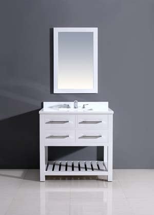 Dawn Kitchen AAM2230-000 Solid Wood Frame Mirror, Pure White