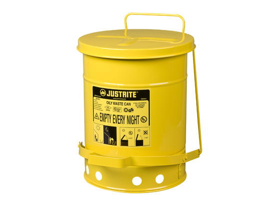 Justrite  6 Gallon Oily Waste Can Yellow