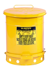 Justrite 21 Gallon Oily Waste Can-Yellow