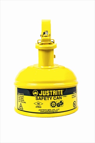 Type I Safety Can, Galvanized Steel, 1 pint, Trigger Handle, Self-Closing Lid, Yellow, Diesel
