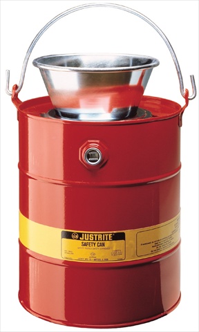 Drain Can,5 Gal.,Red,Galvanized Steel