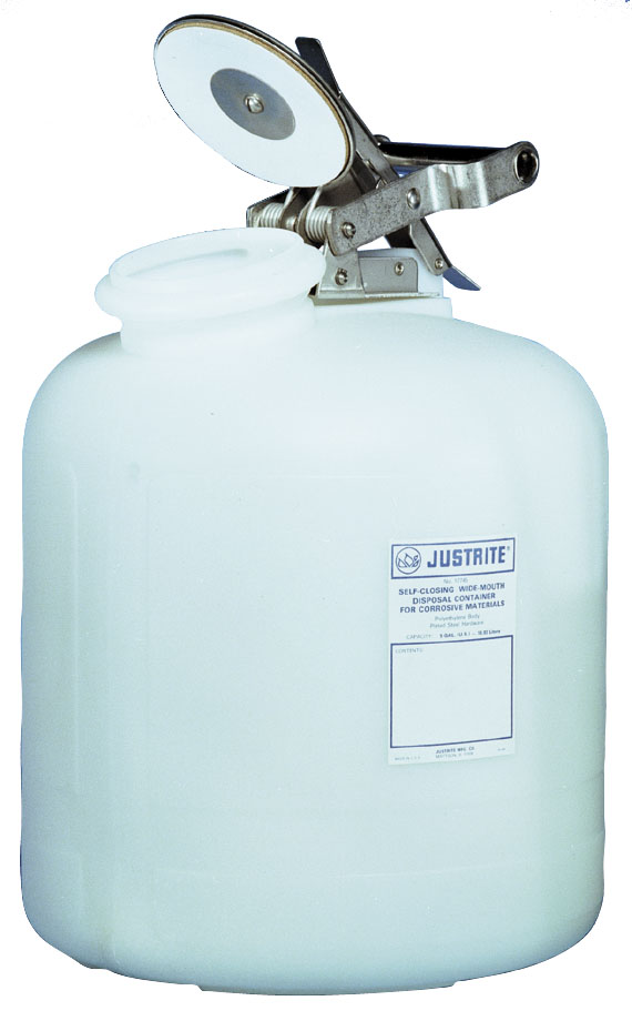 Justrite  5 Gallon Wide Mouth Acid Container Stainless Steel