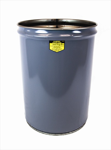 Open Head Waste Receptacle Drum, Steel, 12 gal, Unlined, Gray