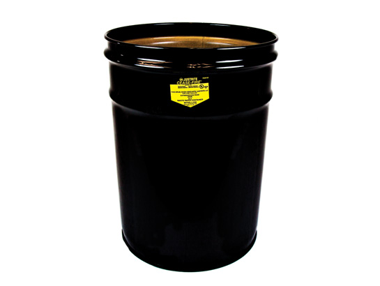 Open Head Waste Receptacle Drum, Steel, 6 gal, Unlined, Black