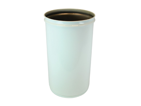 Open Head Waste Receptacle Drum, Steel, 6 gal, Unlined, White