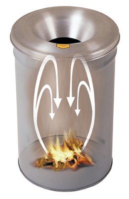 Justrite 4.50 Gallon Gray Cease Fire Receptacle