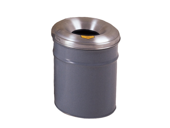 Justrite 6 Gallon Gray Cease Fire Receptacle.