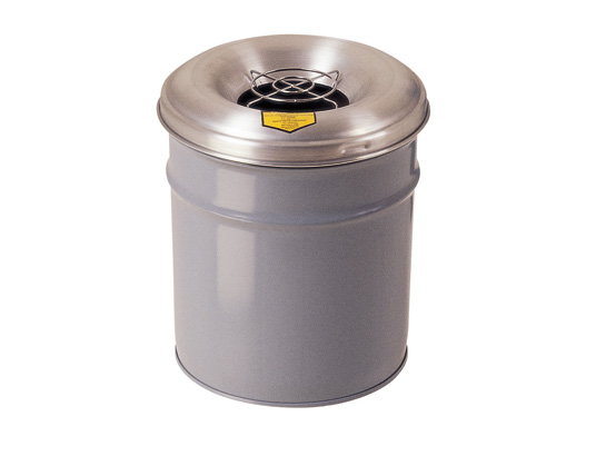 Justrite 26626G 6 Gallon Gray Smoker Receptacle.