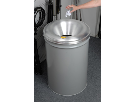 Picture of Justrite 26655G 55 Gallon Gray Cease Fire Receptacle