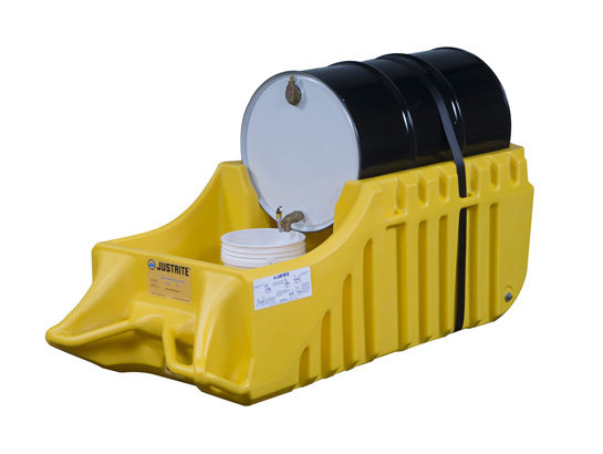 Picture of Justrite 28664 Drum Caddy Outdoor Yellow