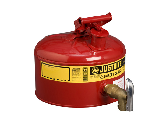 Justrite  2.5G-9.5L Lab Red With 902 Faucet