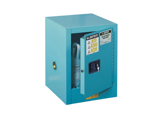 Hazardous Material Storage Cabinet, 4 gal, 1 Shelves, Steel, 17 in W x 22 in H x 17 in D, Blue