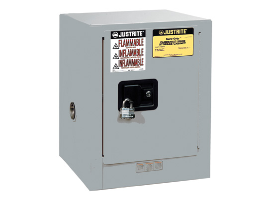 Flammables Safety Cabinet, 4 gal, 1 Shelves, Steel, 17 in W x 22 in H x 17 in D, Gray