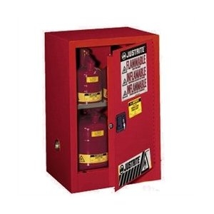 Hazardous Material Storage Cabinet, 12 gal, 1 Shelves, Steel, 23 1/4 in W x 35 in H x 18 in D, Red