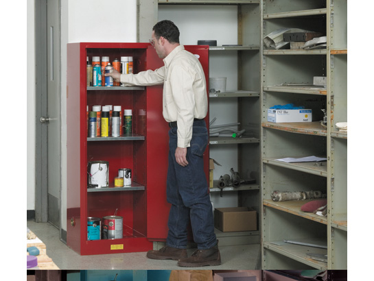 Justrite 22 Gallon Red Steel Manual Close Flammable Cabinet - 892201