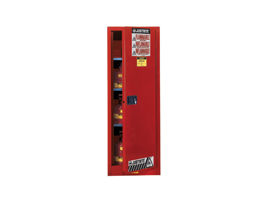 Justrite 892221 22G Cabinet Red Flam Slim Extension