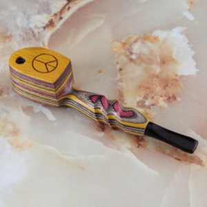 Rainbow Wood Laser-Engraved Peace Symbol Capper