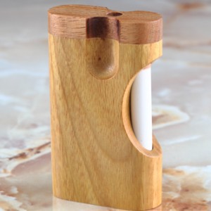 Small Mahogany Swivel Dugout With Lock Box Cap