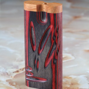 Large Sculpted Diamond Wood Swivel Dugout
