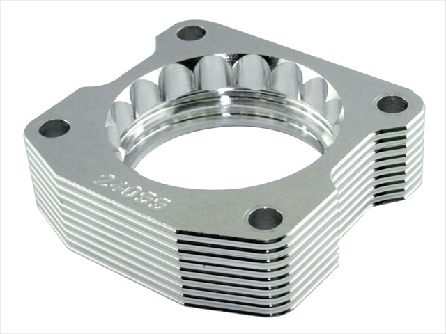 aFe Throttle Body Spacer Aluminum Clear Anodized Power Silver Bullet Series, 2-year AFE limited warranty 46-38001