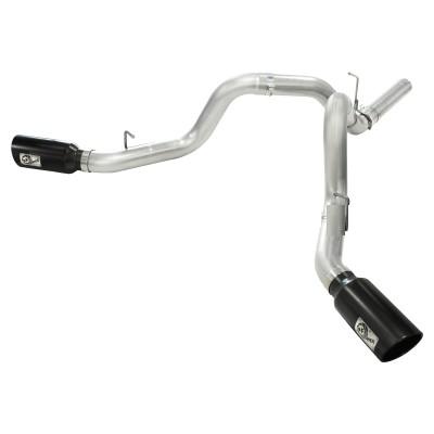 Picture of aFe Power 49-04041-B Atlas 5 in. DPF Back Aluminized Steel with Black Tip Exhaust System GM Diesel Trucks 2011-2013 V8-6.6 L