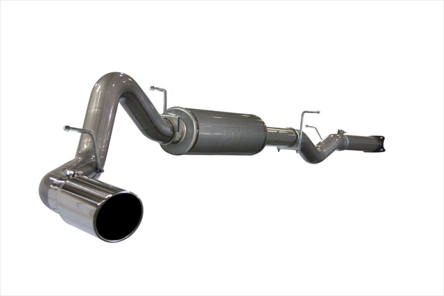 Picture of aFe Power 49-43055-B Mach Force XP 5 in. DPF-Back Stainless Steel with Black Tip Exhaust System&#44; Ford Diesel Trucks 2011-2014 V8-6.7 L