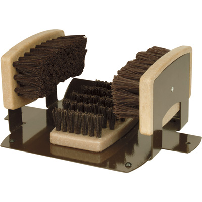 Boot & Shoe Brush with Scraper for Permanent Mounting