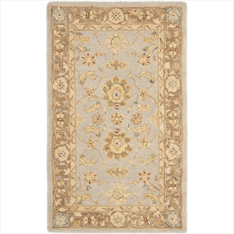 AN557A-4 4 x 6 ft. Small Rectangle Traditional Anatolia- Teal and Brown Hand Tufted Rug -  Safavieh