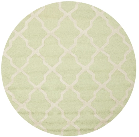 CAM121B-6R 6 x 6 ft. Round Transitional Cambridge- Light Green and Ivory Hand Tufted Rug -  Safavieh