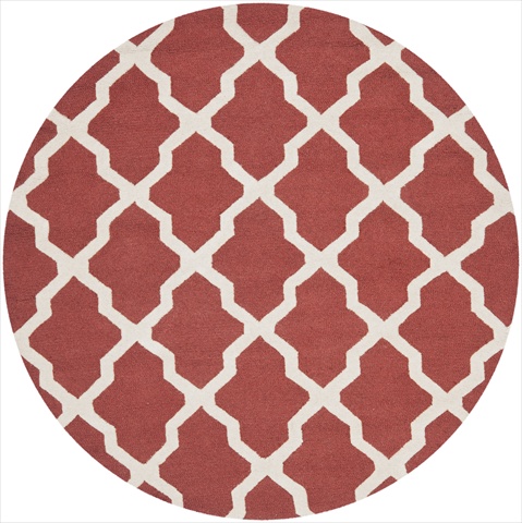 CAM121L-6R 6 x 6 ft. Round Transitional Cambridge- Rust and Ivory Hand Tufted Rug -  Safavieh